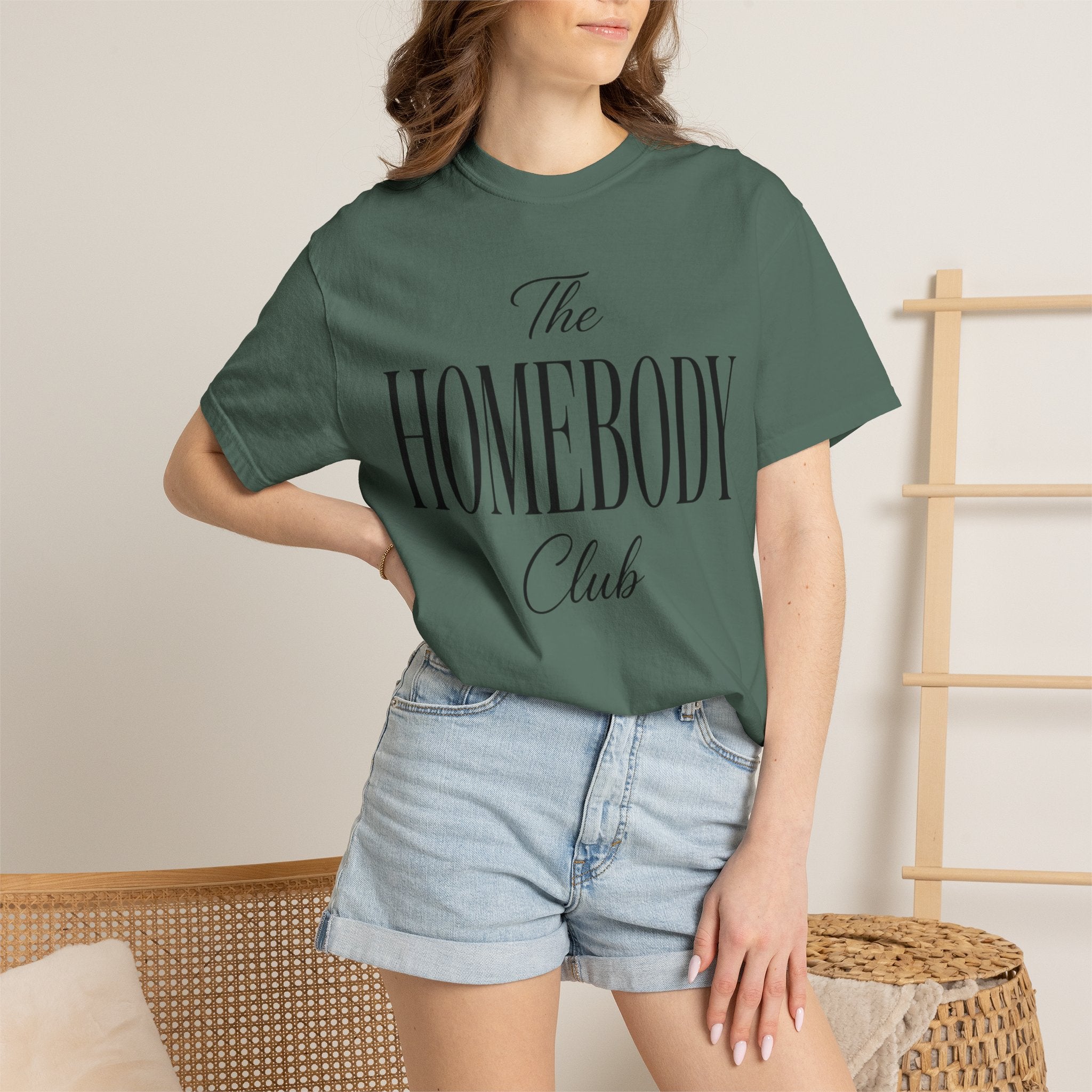 The Homebody club Blk Unisex Garment-Dyed T-shirt