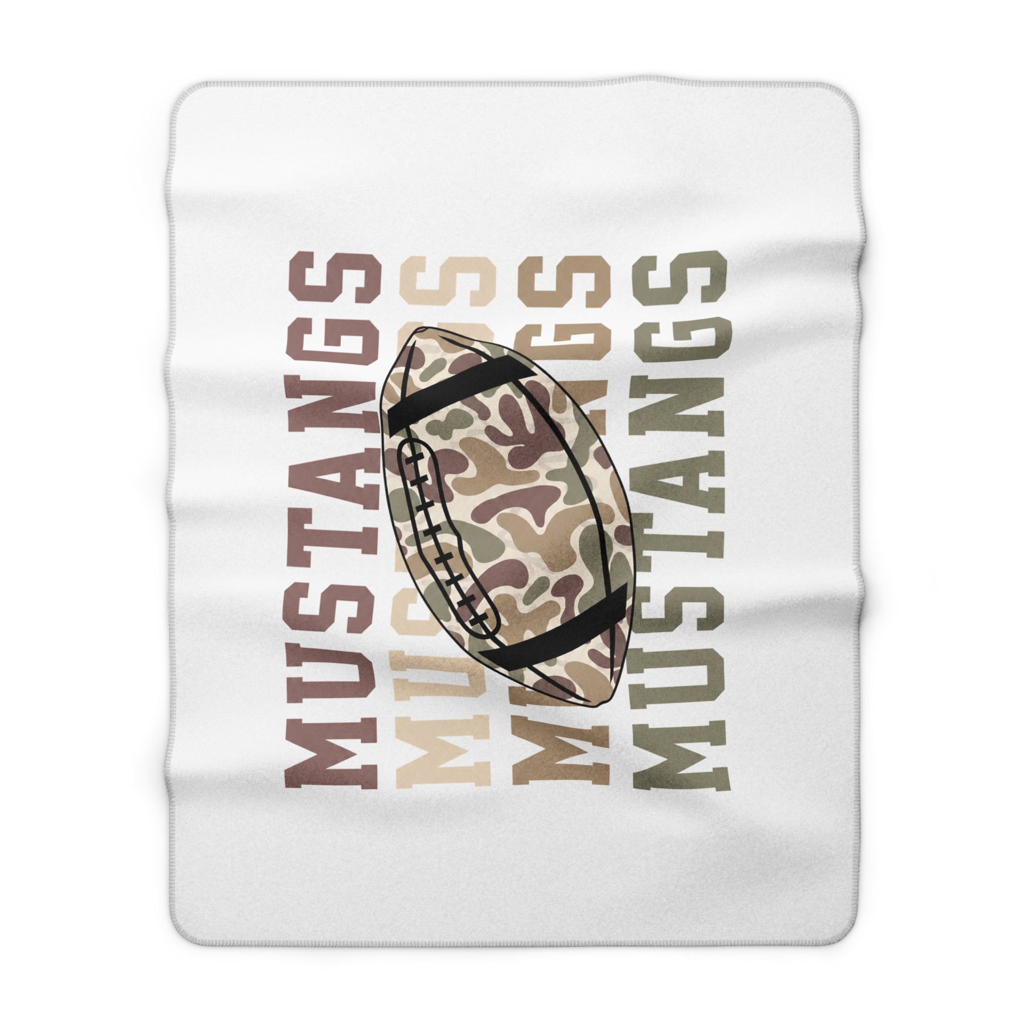 Mustangs Football Sherpa Fleece Blanket