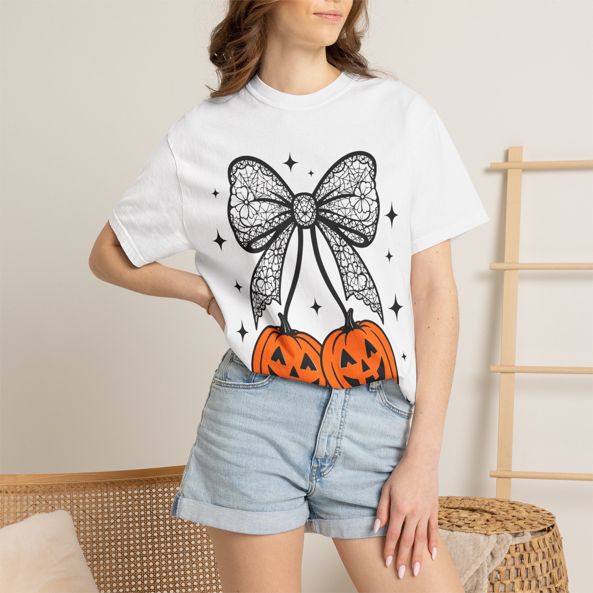 Bow Pumpkins Unisex Garment-Dyed T-shirt