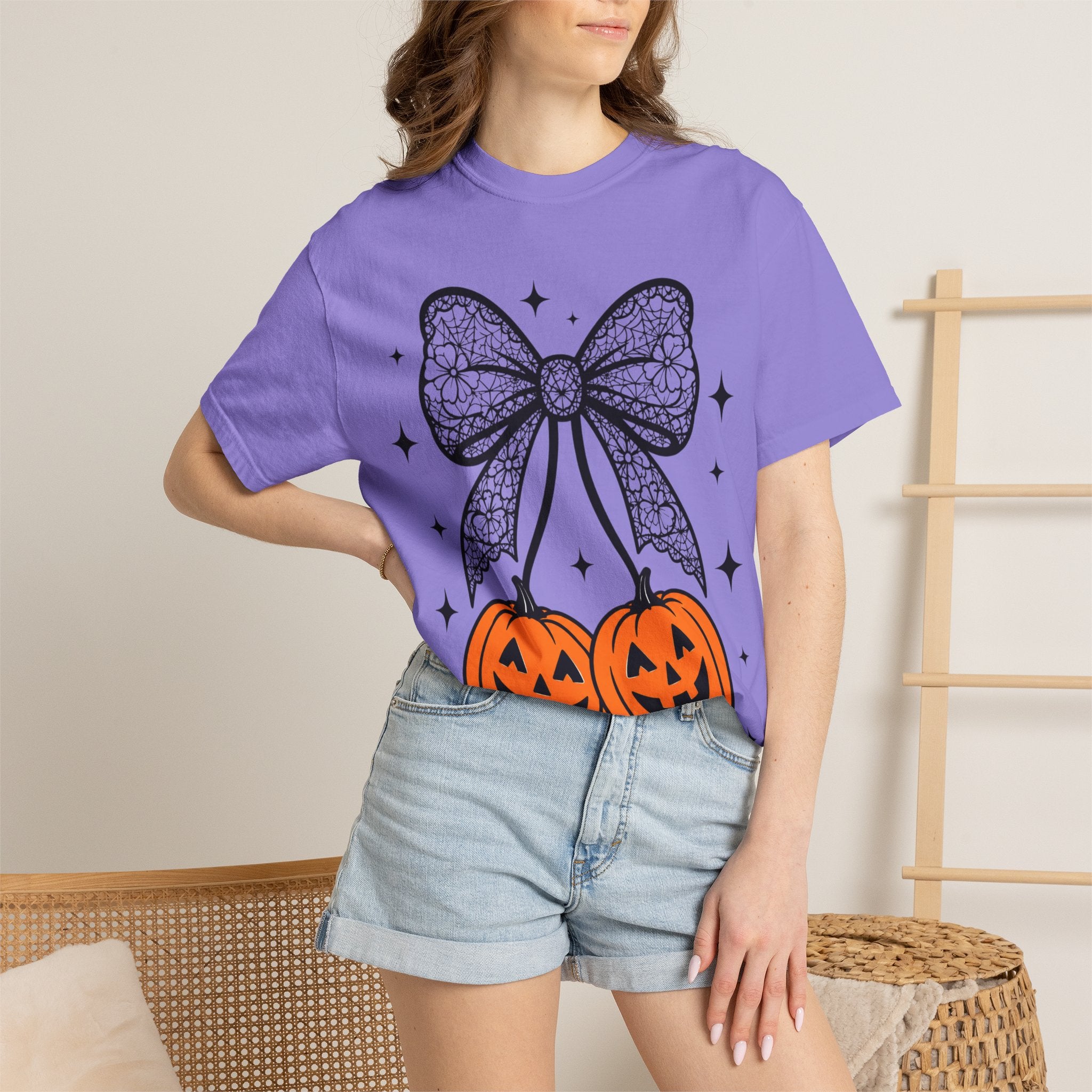 Bow Pumpkins Unisex Garment-Dyed T-shirt
