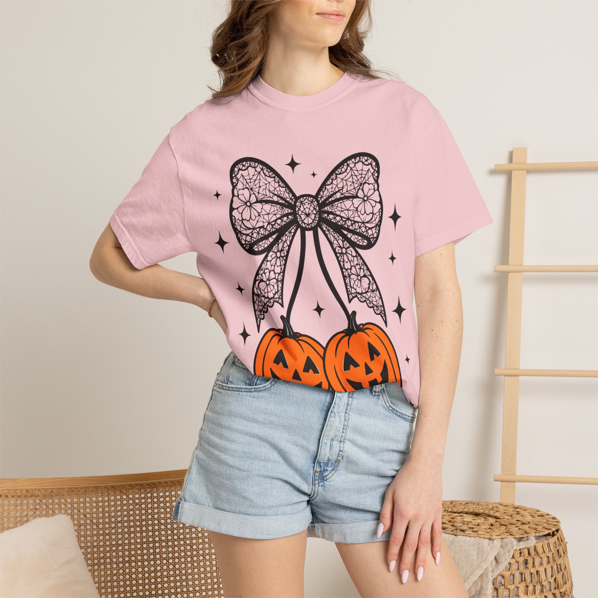 Bow Pumpkins Unisex Garment-Dyed T-shirt