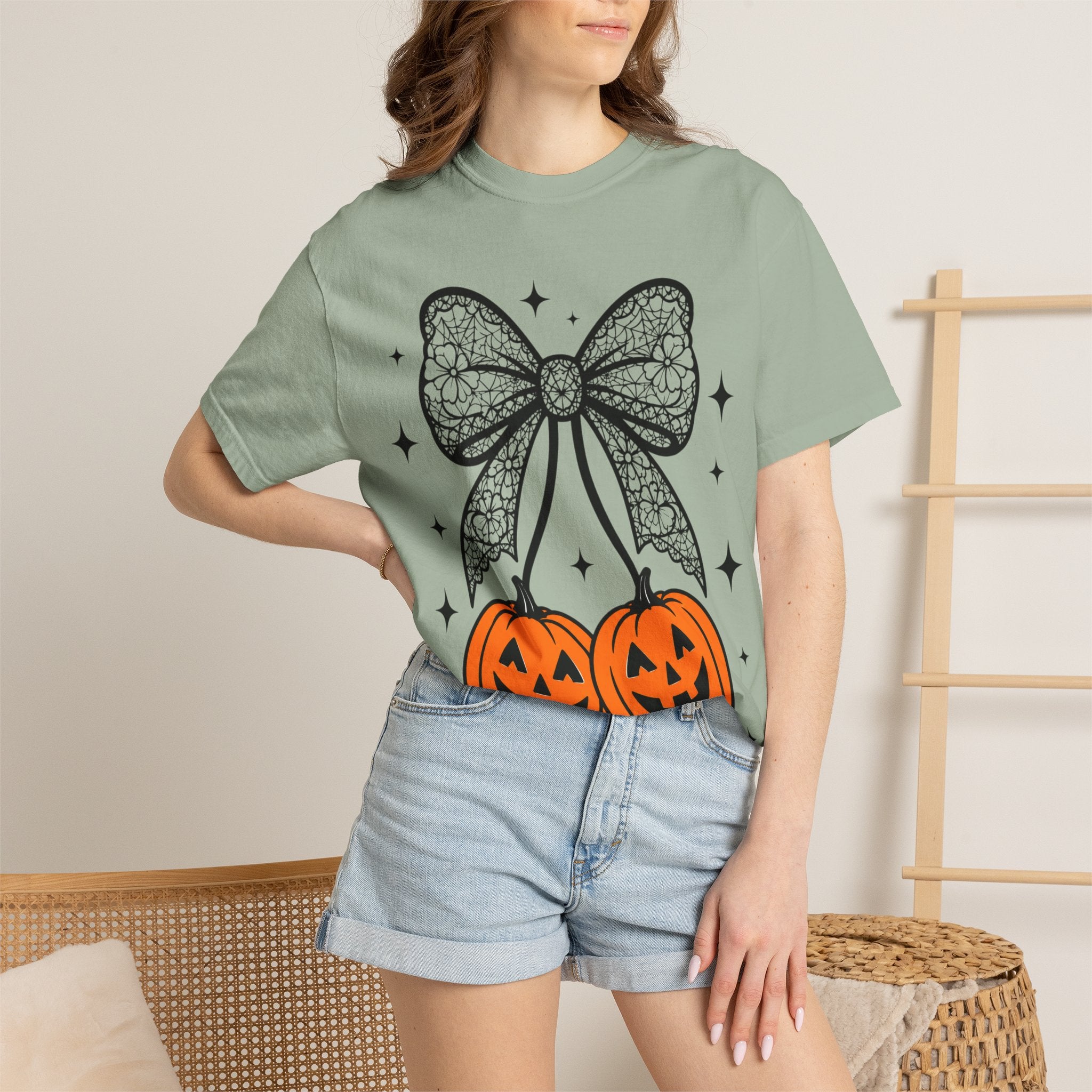 Bow Pumpkins Unisex Garment-Dyed T-shirt