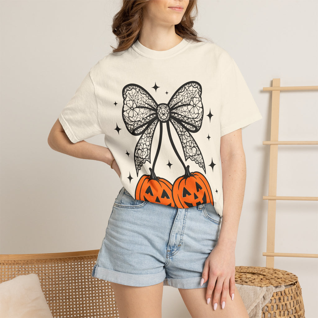 Bow Pumpkins Unisex Garment-Dyed T-shirt